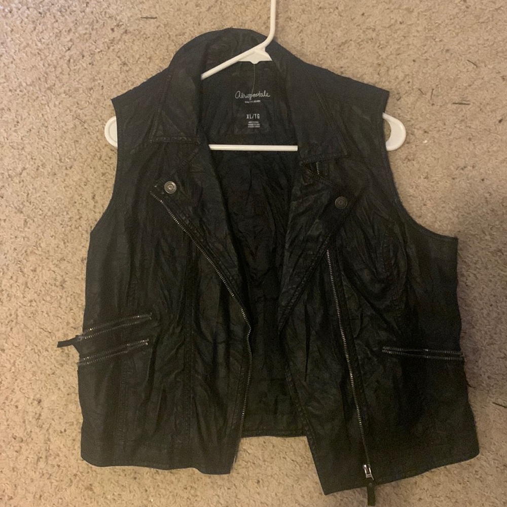 Aeropostale leather vest